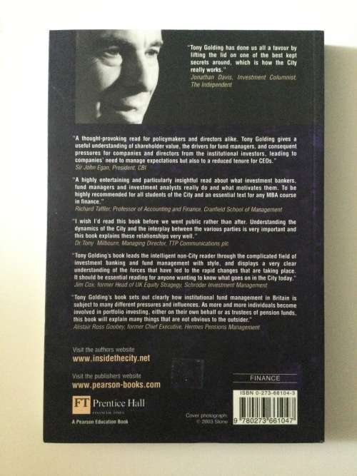 The City, inside the great expectation machine - Tony Golding