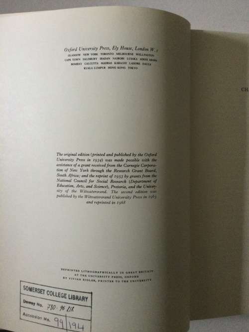 The Musical Instruments Of The Native Races Of South Africa, PR Kirby, 1968, Second Edition, reprint