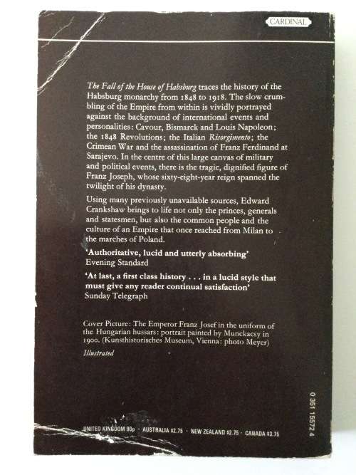 The Fall Of The House Of Hapsburg, Edward Crankshaw, 1974