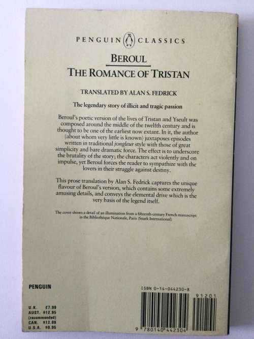 The Romance Of Tristan, Beroul, 1970