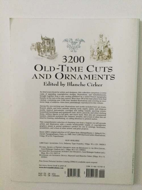 3200 Old-Time Cuts And Ornaments, Ed Blanche Cirker, 2001