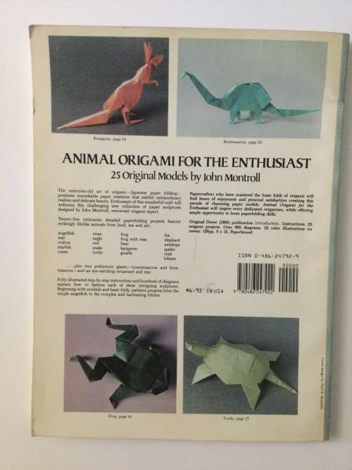 Animal Origami For The Enthusiast, John Montroll, 1985