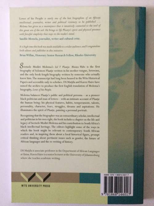 Lover of His People, a Biography of Sol Plaatje, 2012