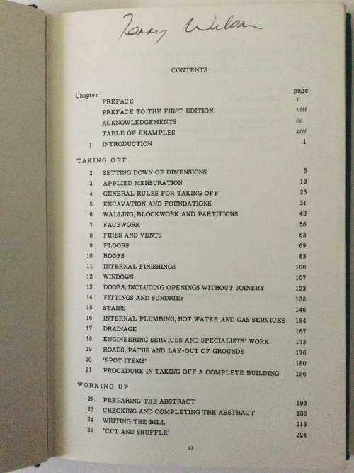 Elements of Quantity Surveying, Sixth Edition Metric, AJ Willis and CJ Willis, 1969