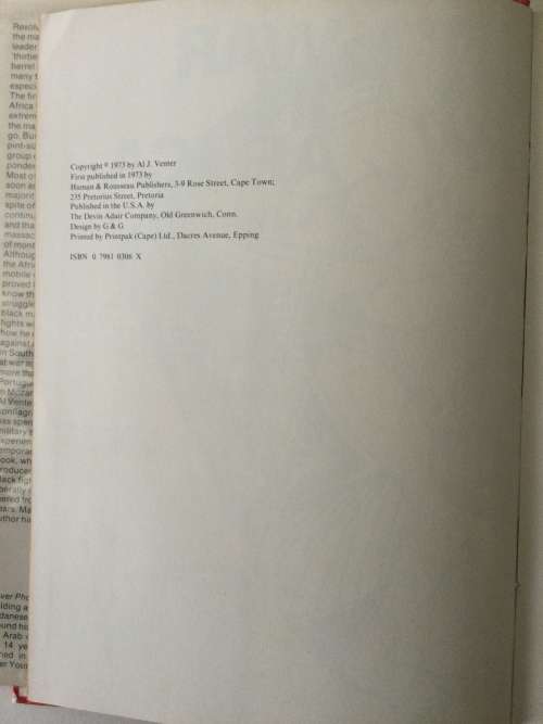 War In Africa, AL J Venter, 1973, first edition