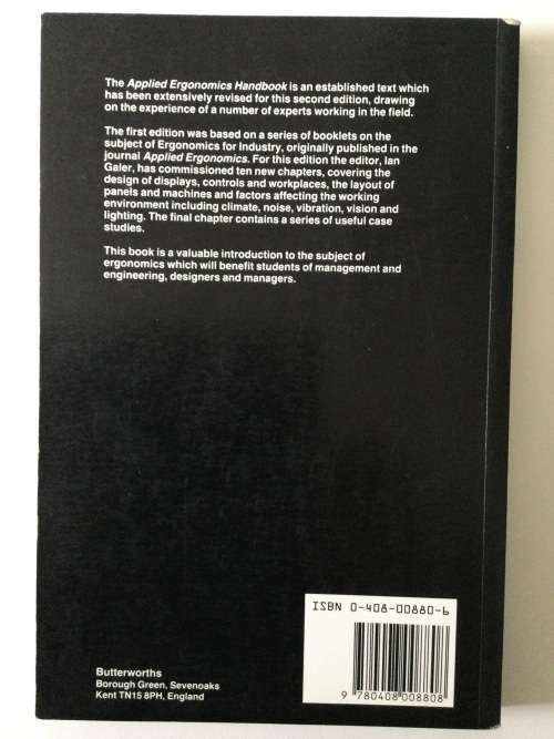 Applied Ergonomics Handbook, Ed Ian Galer, second edition