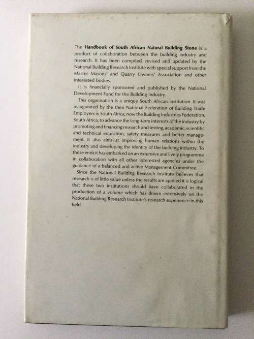 Handbook of South African Natural Building Stone, NBRI, 1985, second edition