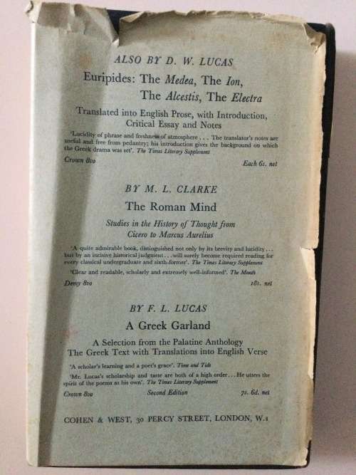 The Greek Tragic Poets, DW Lucas, 1959, revised/second edition