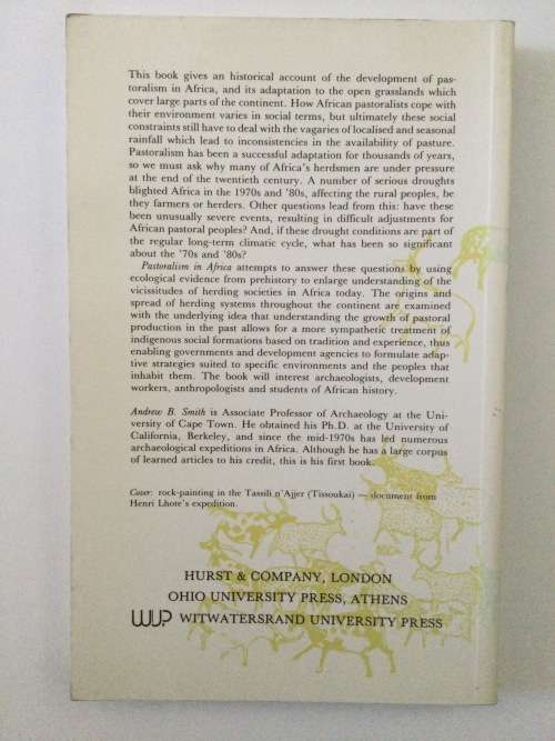 Pastoralism in Africa, Origins and Development Ecology, Andrew B Smith, 1992