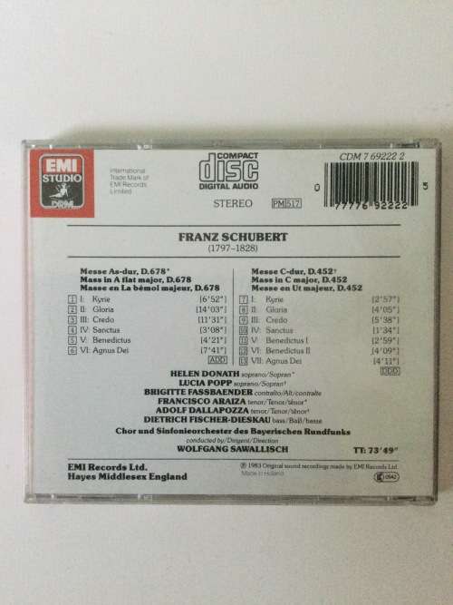 Schubert, Messe As-dur, D.678, Messe C-dur, D.452