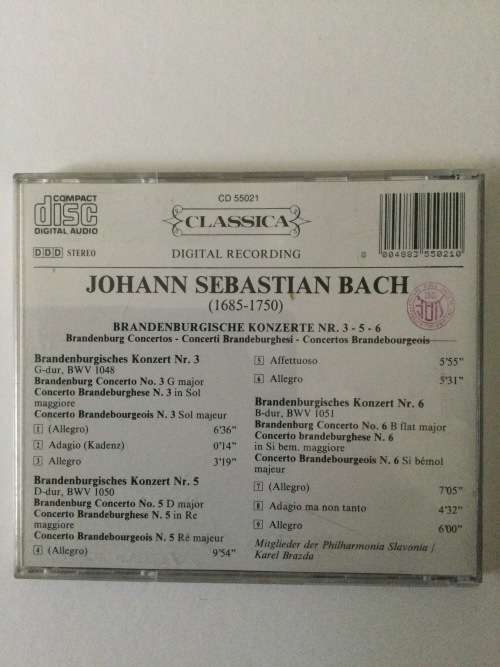 Brandenburgische Konzerte NR 3,5,6, JS Bach