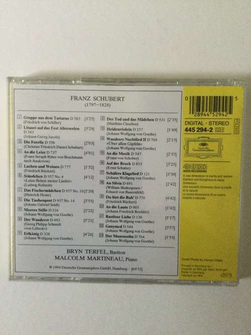 An Die Musik, Favoirite Schubert Somgs, Bryn Terfel, Malcolm Martineau