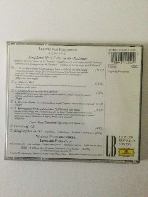 Ludwig van Beethoven: Symphony No 6, Coriolan and King Stephan Overtures, Leonard Bernstein