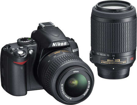 Nikon D3000 DSLR Camera with 18-55mm and 55-200mm Lens