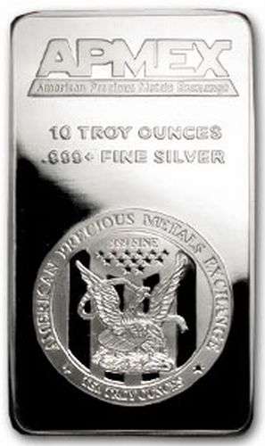10oz APMEX .999 Fine Silver Prooflike Bars