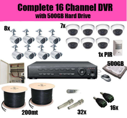 Complete 16 Channel CCTV System with Day / Night Cameras