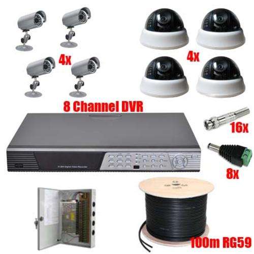 Complete 8 Channel CCTV System with Day / Night Cameras