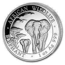 2014 SOMALIA African Wildlife ELEPHANT 1oz Pure Silver Medallion  ## 2 Available ##