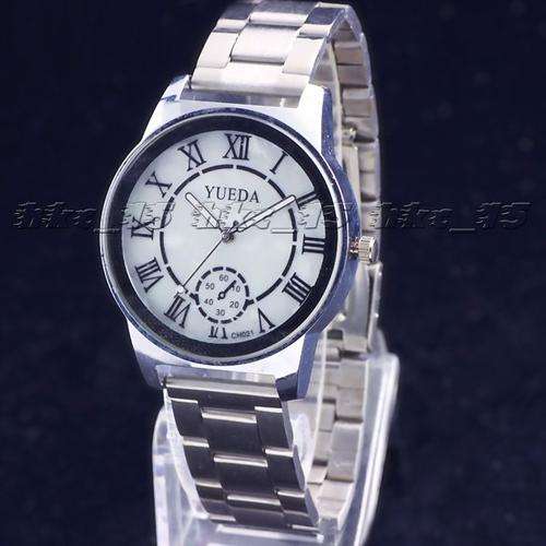 Silver Men's Stainless Steel Fashion Quartz Watch WristWatch
