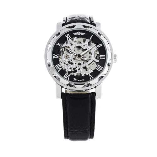 Mechanical SKELETON Automatic Mechanical Leather Band Men's Wrist watch New