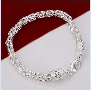 Fashion jewelry 925silver charm Byzantine Bracelets 8inch