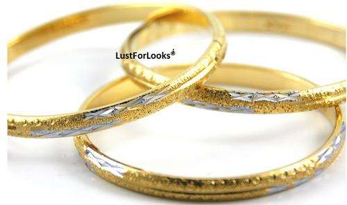 New Design *** 18k Gold Plated *** Set Of 4 Bangles *** Dubai Fashion *** Extremely Good ***