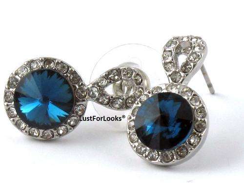 ***Made By Swarovski Elements ** Round Cut Stone with Crystal Stones *** Wedding Or Party? Earings