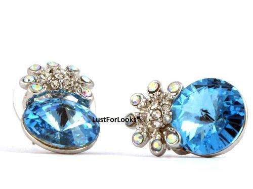 ***Made By Swarovski Elements *** Light Blue Stones Earings *** Truly Stunning *** LustForLooks