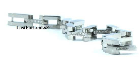 ***CARTIER*** White Gold Maillon Panthere de Cartier Bracelet with Diamonds *** LustforLooks ***