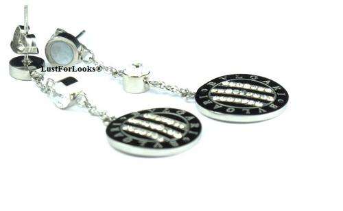 ****R750*** BVLGARI EARINGS [ 14k WHITE GOLD PLATED ] Wedding Or Party ? [ LUSTFORLOOKS ]