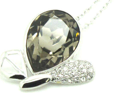 ***R999*** Genuine Swarovski Necklace # 14k WHITE GOLD PLATED # Necklace To Die For # Two-Tone