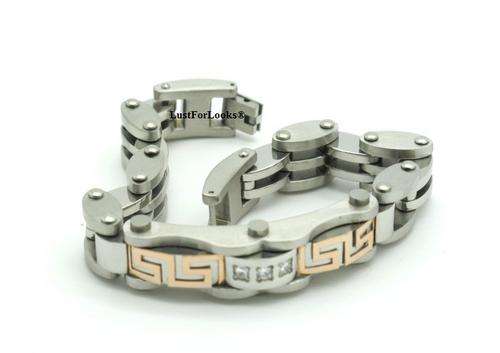 *** Silver Plated *** Two Tone Colour *** Bracelet For Him ( Men ) *** 7 days moneyback guarantee***