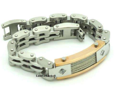 *** Silver Plated ***  Two Tone Colour *** Limited Design Edition *** Dubai Fashion ** Men Bracelet