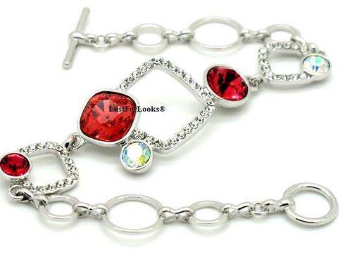 *** Made By Swarovski Elements *** Ladies Bracelet *** Money Back Guarantee * [ For Her ] * 14k G/P