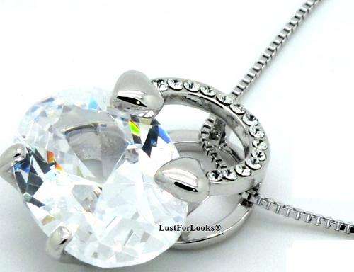 ****R999**** Bridal ? Engagement ? Wedding ? Party ? NECKLACE # FRESH WHITE GOLD PLATED #