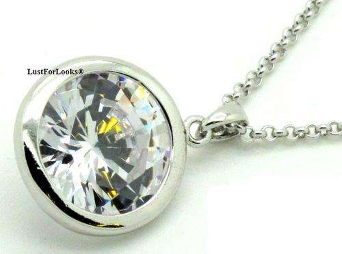 ****R999**** Bridal ? Engagement ? Wedding ? Party ? NECKLACE # FRESH WHITE GOLD PLATED #
