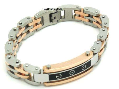 *** Silver Plated ***  Two Tone Colour *** Limited Design Edition *** Dubai Fashion * Bracelet Men *