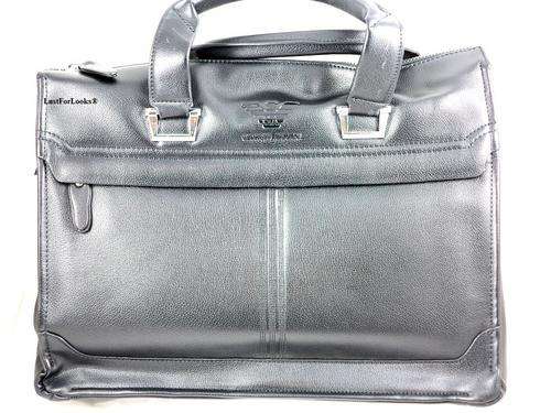 ***R6499*** Genuine Leather # GIORGIO ARMANI # Handbag # Bag # 100% Authentic # BLACK Beauty