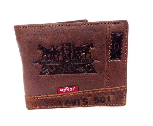 *** Genuine Leather *** Levis ( UniSex ) *** BROWN OR BLACK ZIPPER *** Wallet ***