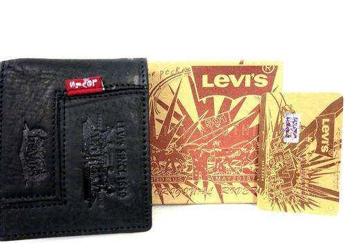 *** Genuine Leather *** Levis ( UniSex ) *** BROWN OR BLACK *** Wallet ***