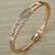 Crystal Inlay Bangle Bracelet in Gold