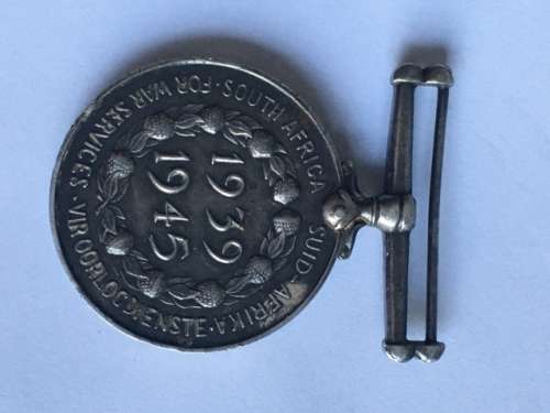 Full Size South African Service Medal. FOR WAR SERVICES. 1939-1945. World War 2