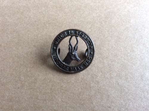 South African Cap Badge - UNION IS STRENGTH/ EENDRACHT MAAKT MACHT ***R1 START***