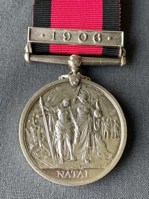 1906 Natal Rebellion Medal to Trooper AJLS GELDART, BORDER MTD. RIFLES. **R1 START**