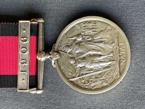 1906 Natal Rebellion Medal to Trooper AJLS GELDART, BORDER MTD. RIFLES. **R1 START**