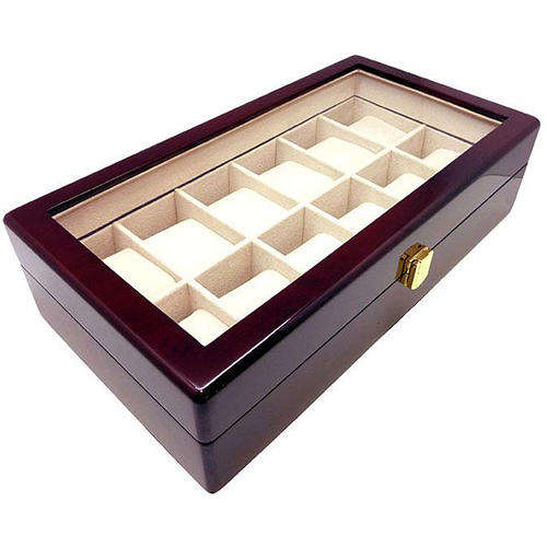 12 Slots watch Display case - Cherry wood