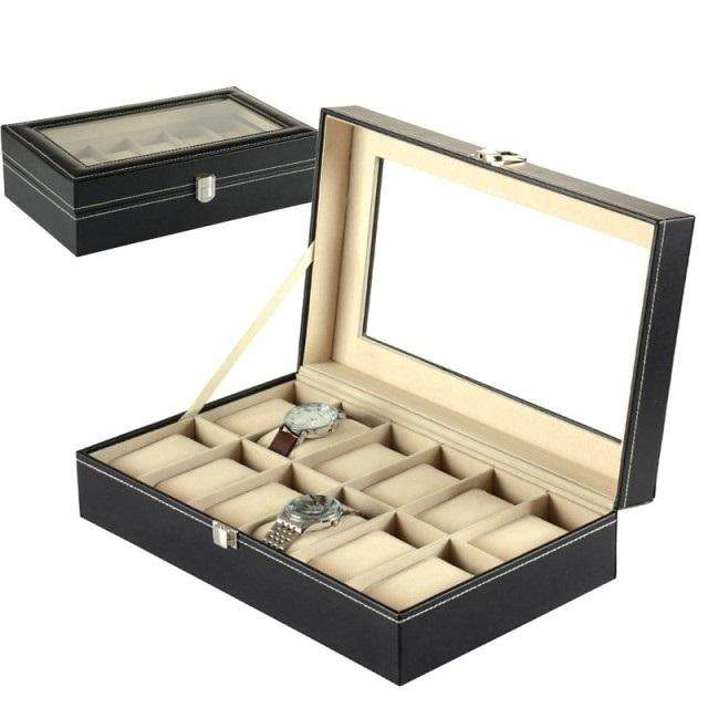Brand new - Unsused: 12 Slots watch Display case - PU Leather
