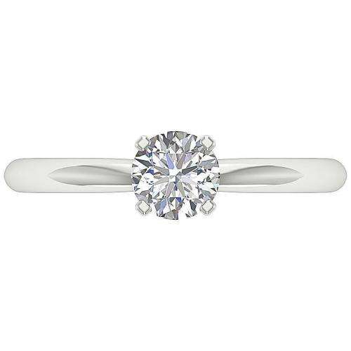 14ct White Gold Solitaire Engagement Ring : 0.60ct Natural Diamonds SI1 / Colour H