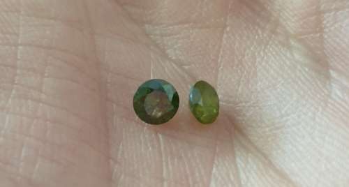 Matching Pair of 0.45ct EACH (0.90ct) Fancy Intense Green Round 100% Natural Diamonds! R58750