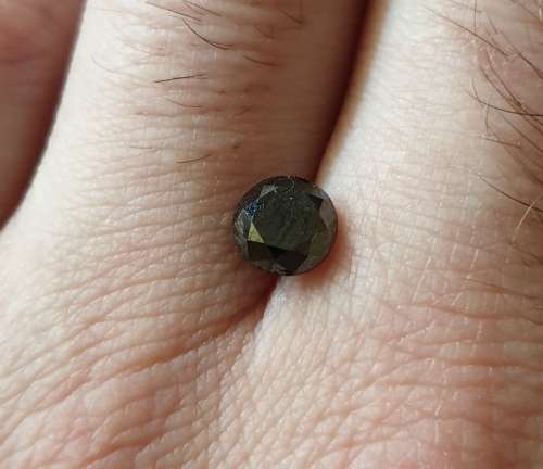 Huge 1.46ct Fancy Black 100% Natural Diamond Round Cut ! R42250